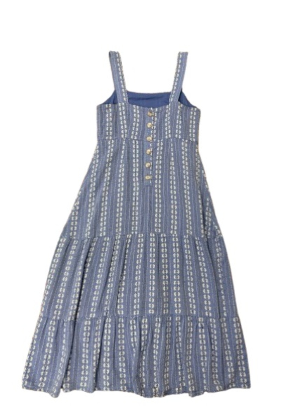 Madewell Blue Floral Tiered Midi Dress Women’s 2 Square Neck Cottagecore Pockets - Picture 3 of 9